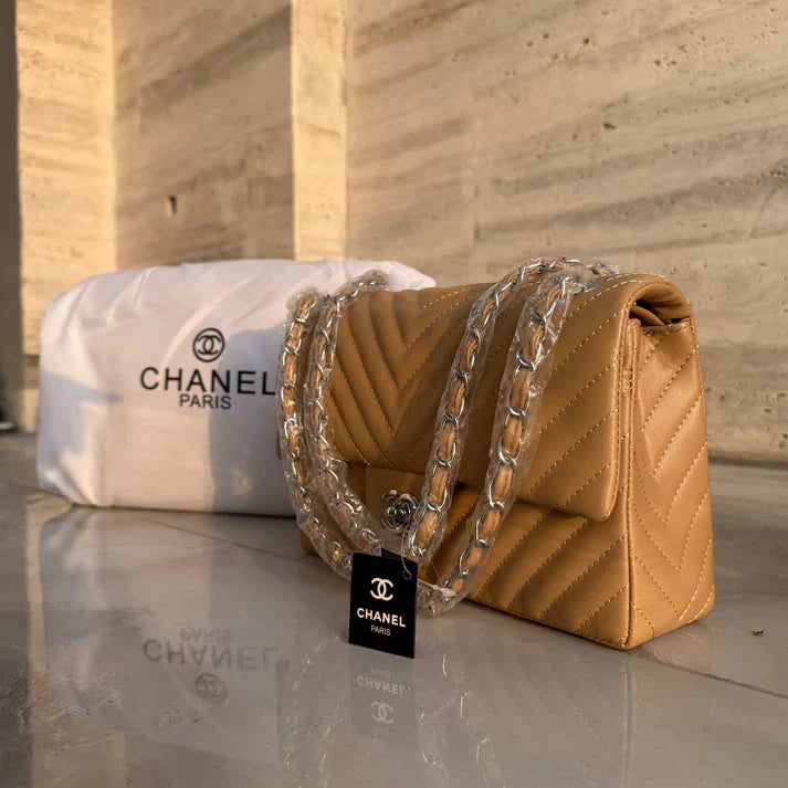 Chanel Paris Limited Edition Double Flap Lambskin Bag ( BROWN )