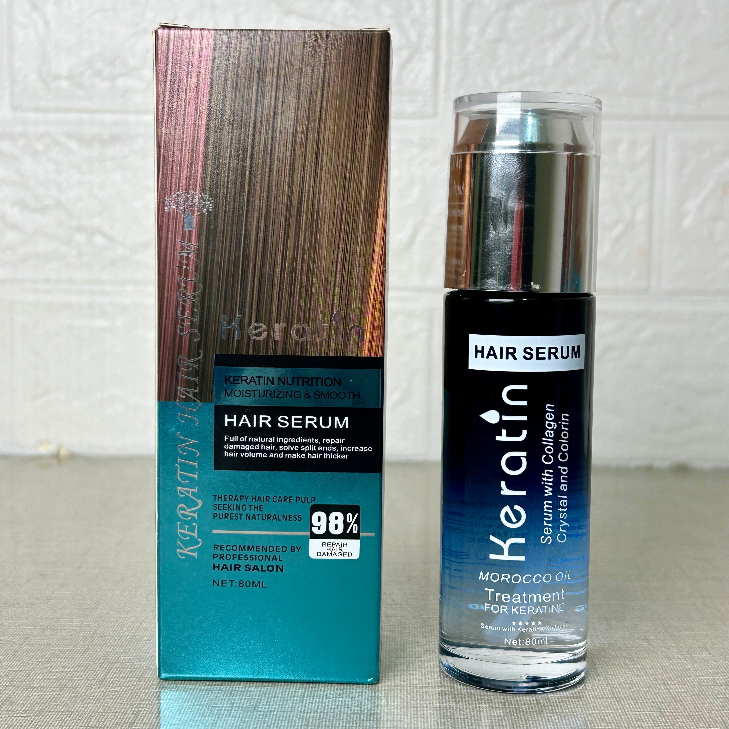 KERATIN MOISTURIZING & SMOOTH HAIR SERUM MOROCCO OIL 80ML - Classy Touch Pk