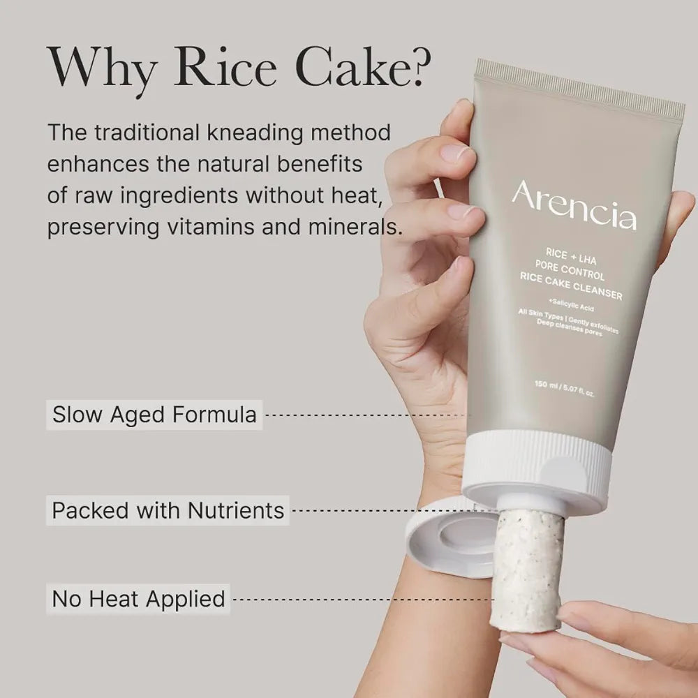 ARENCIA Rice + LHA Pore Control Rice Cake Cleanser