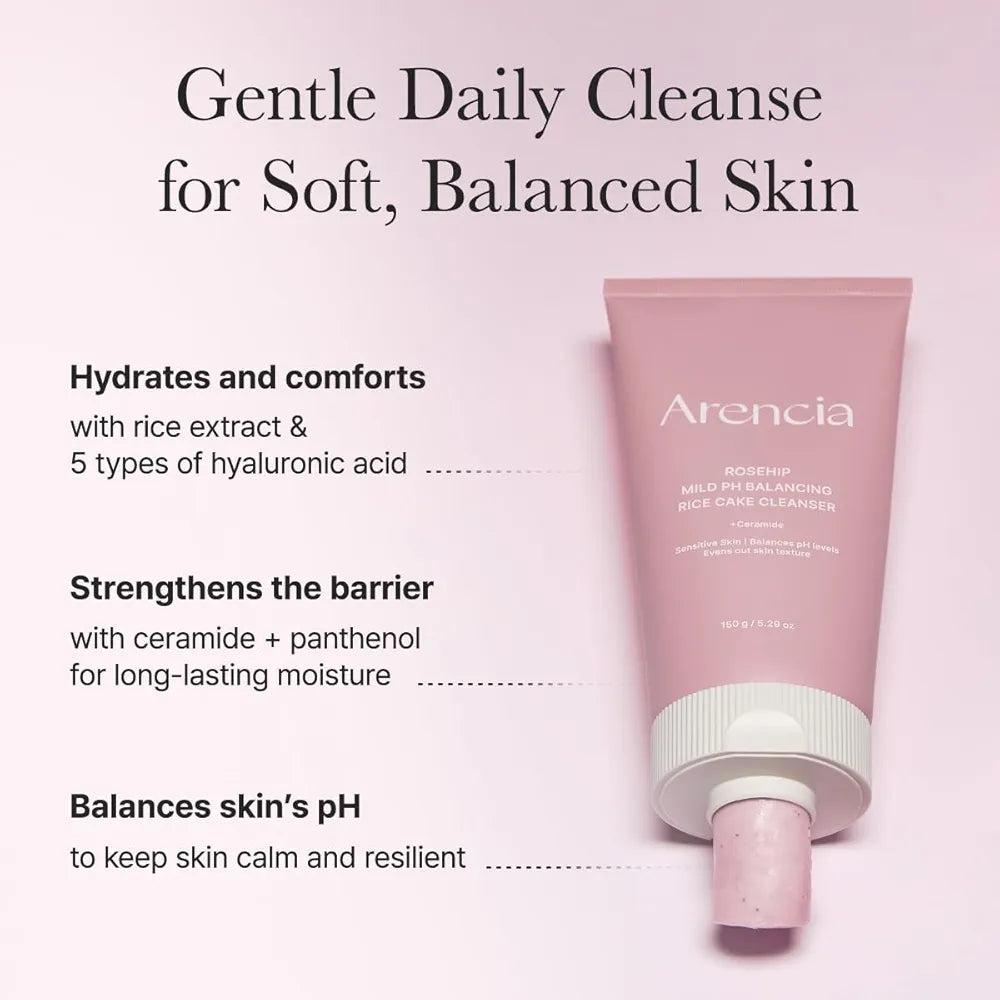 Arencia Rosehip Mild pH Balancing Rice Cake Cleanser 150g